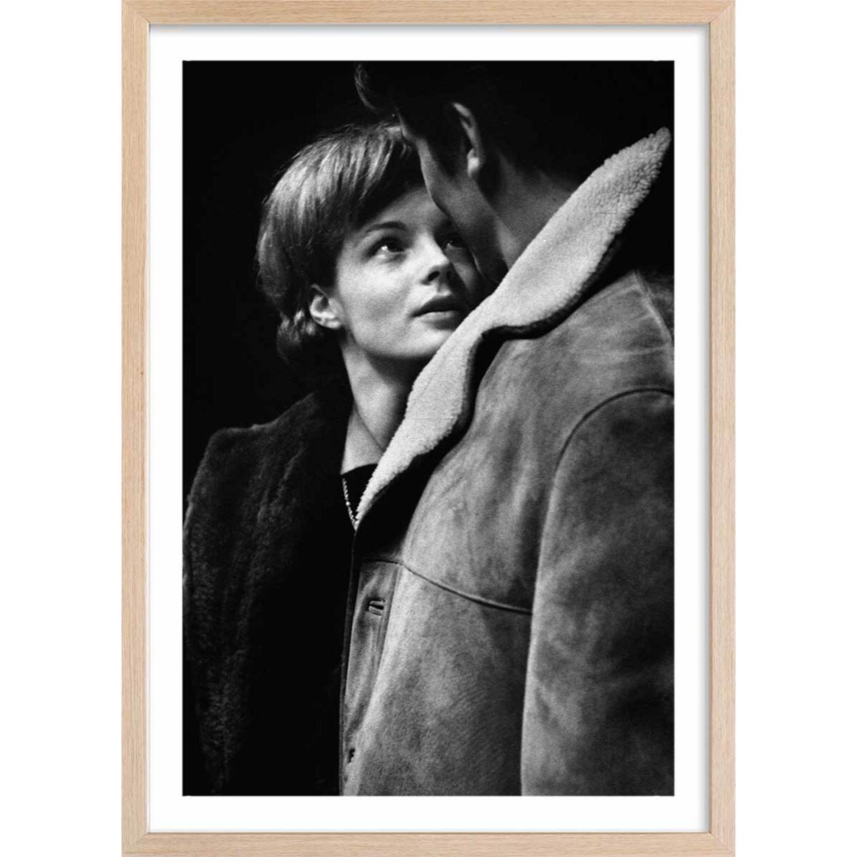 Affiche célébrité Romy Schneider et Alain Delon Affiche + cadre en bois - Chêne