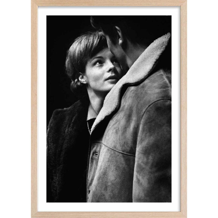 Affiche célébrité Romy Schneider et Alain Delon Affiche + cadre en bois - Chêne
