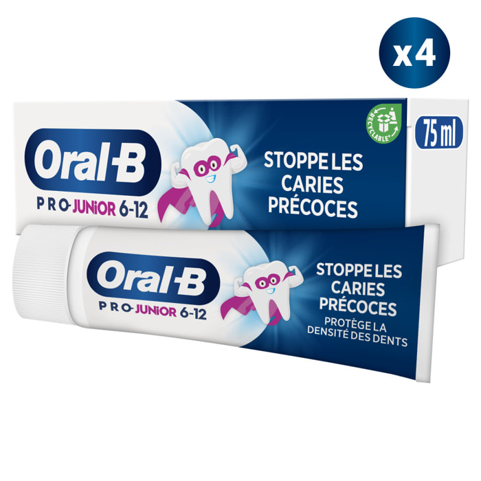 4 Dentifrices Junior 75 ml - Oral B