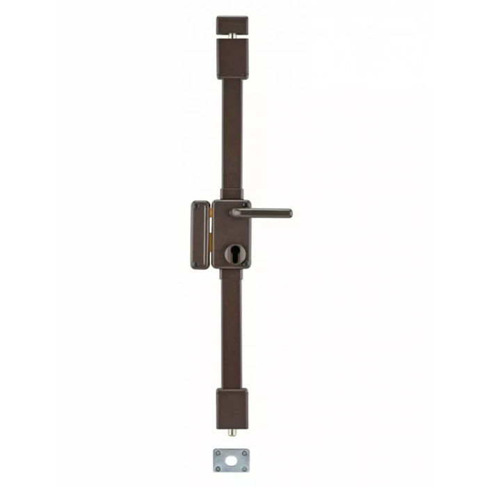 Serrure verticale BELUGA CP Cylindre profil européen - 3 points - 75 x 130 mm - Fouillot - Gauche - Marron - THIRARD - 00049520