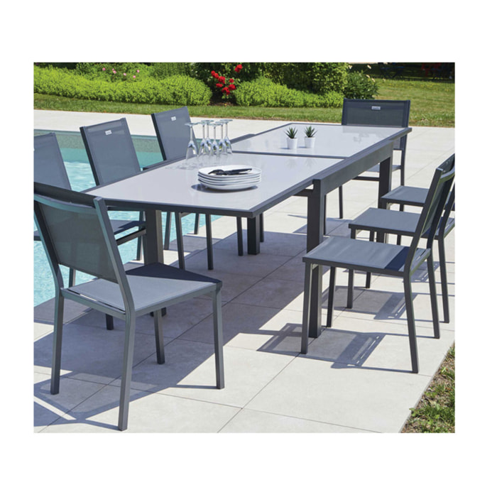 HONFLEUR VERRE - Ensemble table et chaises de jardin