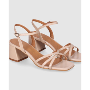 Sandalias - Beig - Tacón: 4 cm