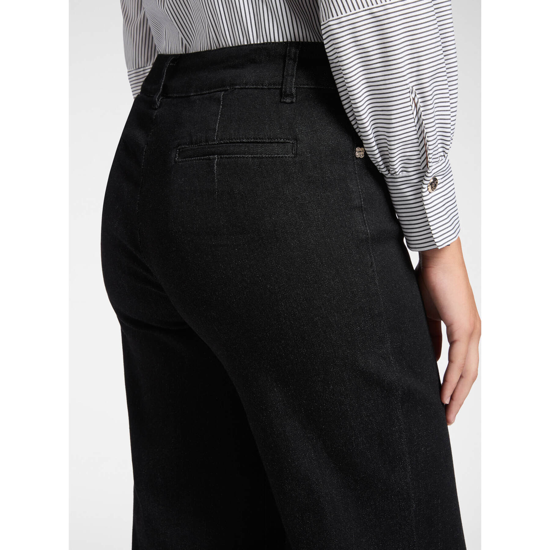 Elena Mirò - Jeans 5 tasche mid wide leg, "Wanda" - Nero