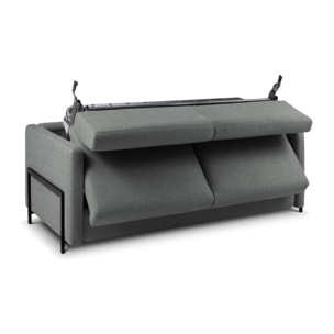 Canapé convertible "Yanis" 2 places en tissu structurel gris