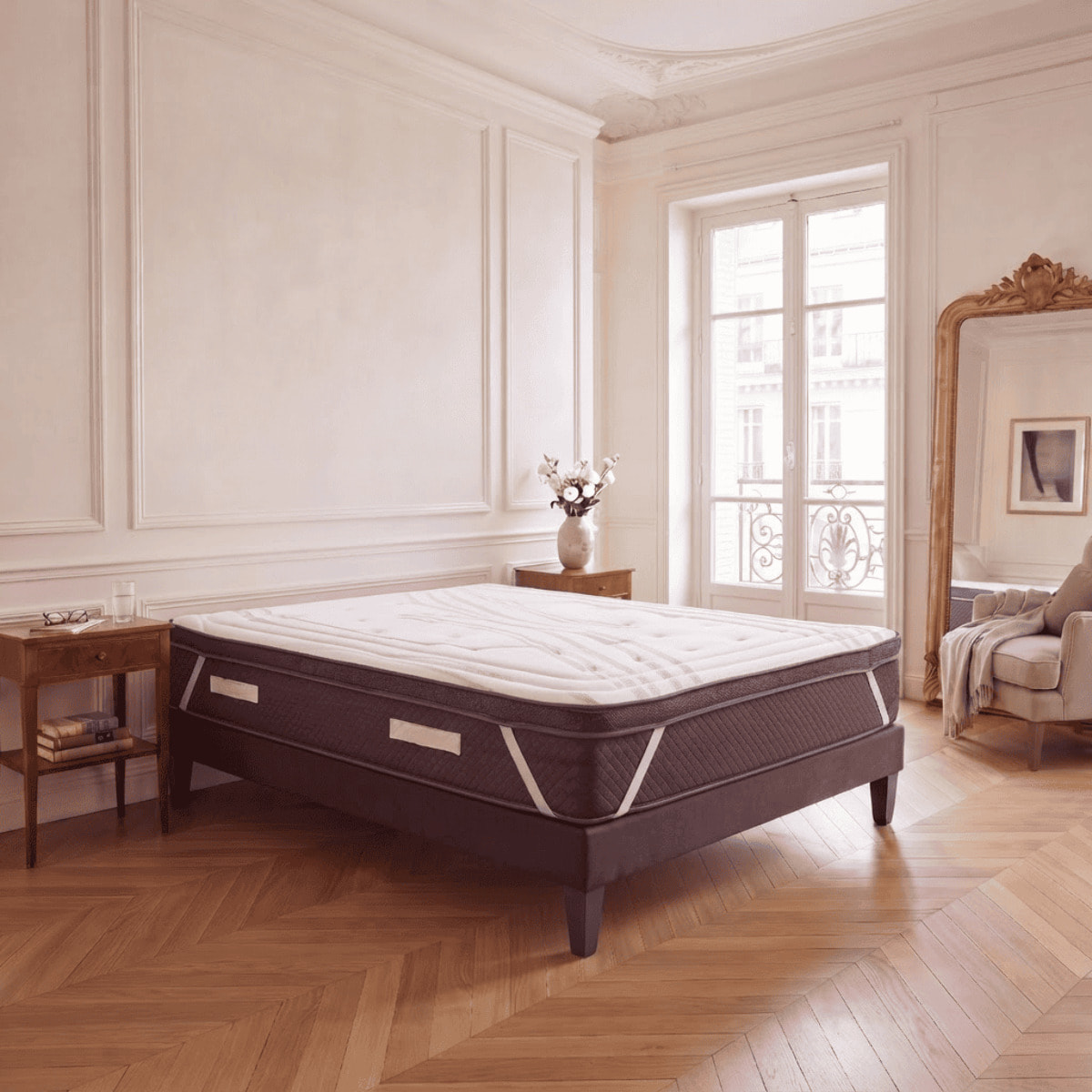 Surmatelas Privilège Mémoire de Forme, 5 cm d'épaisseur, Elastiques de Maintien, Confort Moelleux