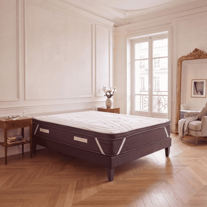Surmatelas Privilège Mémoire de Forme, 5 cm d'épaisseur, Elastiques de Maintien, Confort Moelleux