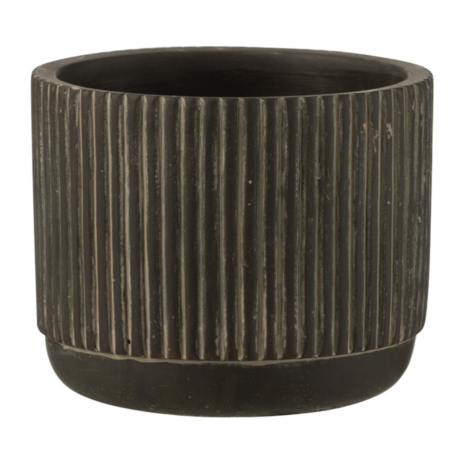 J-Line cache-pot Lignes - céramique - noir/marron - céramique - noir/brun - small - 2 pièces - Ø 11 cm