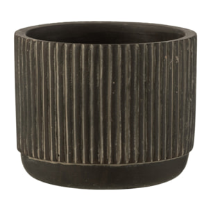 J-Line cache-pot Lignes - céramique - noir/marron - céramique - noir/brun - small - 2 pièces - Ø 11 cm