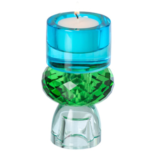 J-Line chandelier - verre - vert émeraude/bleu azur