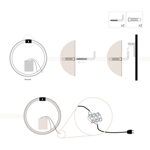 Miroir de salle de bain LED Per Tactil, 60 cm