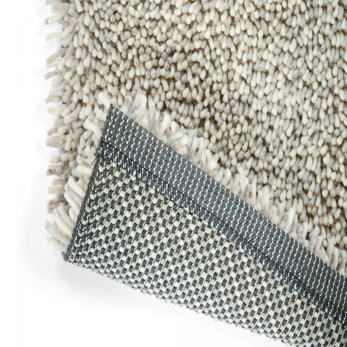 Tapis longs poils shaggy tissé en laine motif uni PIWA