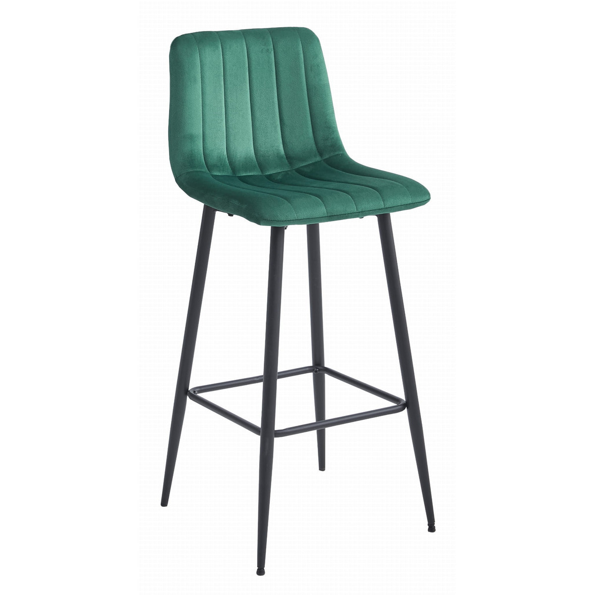 Set di 2 Sgabelli Bar Pozza in Velluto Verde Bosco