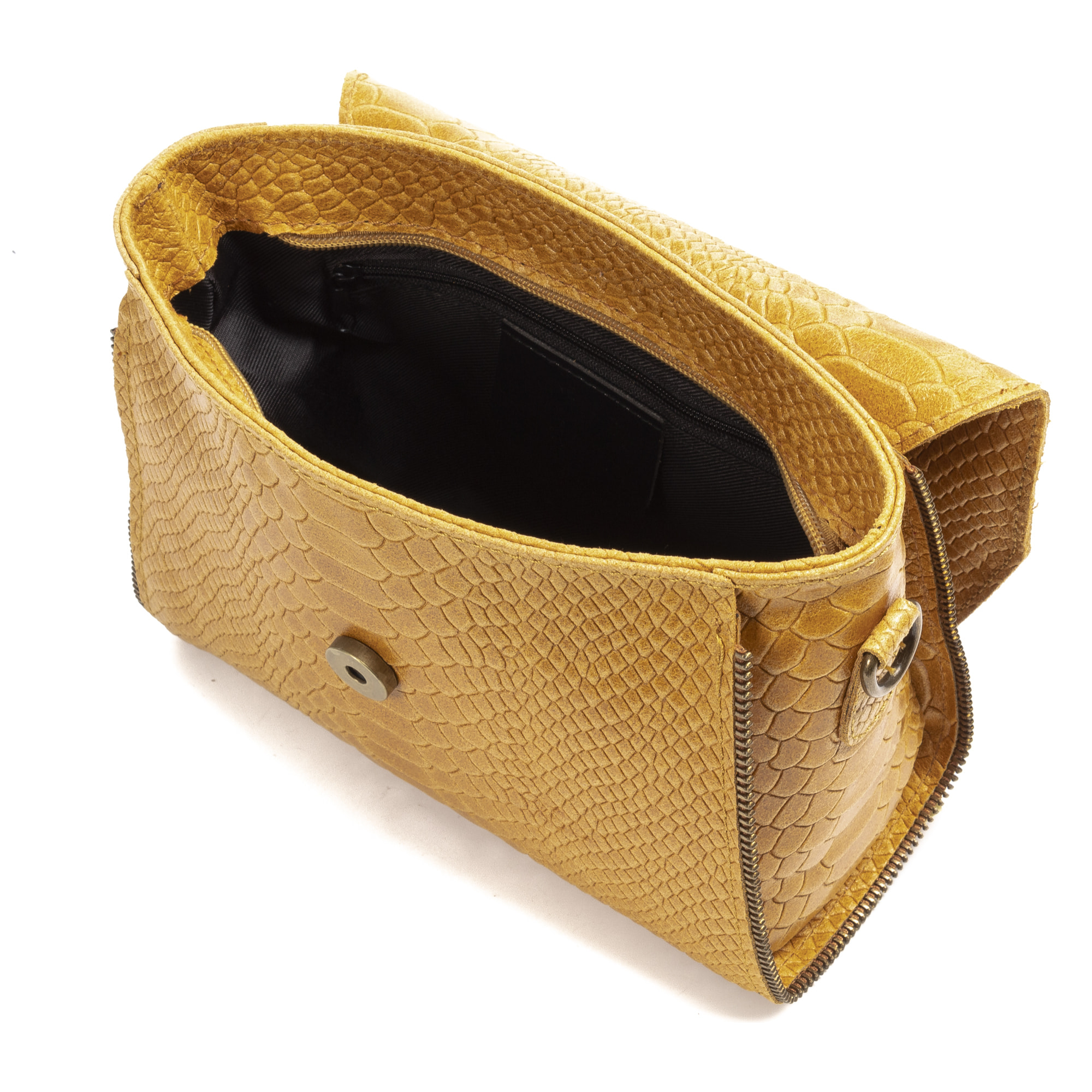 Mariola Bolso bandolera Mujer.Piel auténtica Gamuza Grabado Serpiente