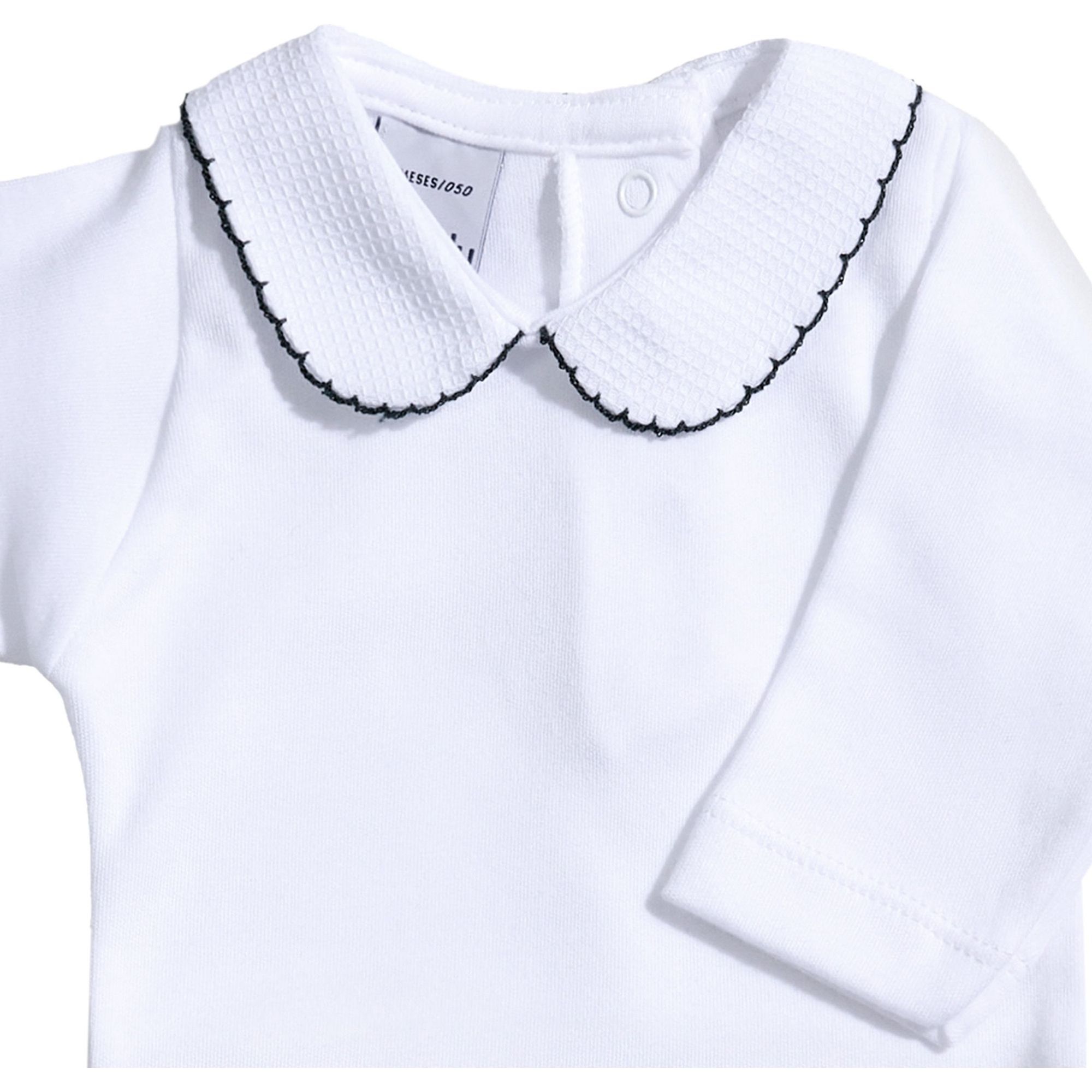 Body bebé manga larga cuello polo piqué