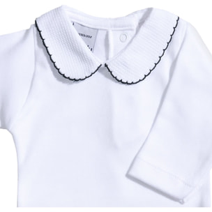 Body bebé manga larga cuello polo piqué