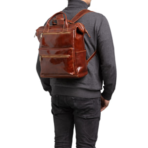 Borsa a tracolla  da uomo In Vera pelle Made in Italy 37x30x17 cm