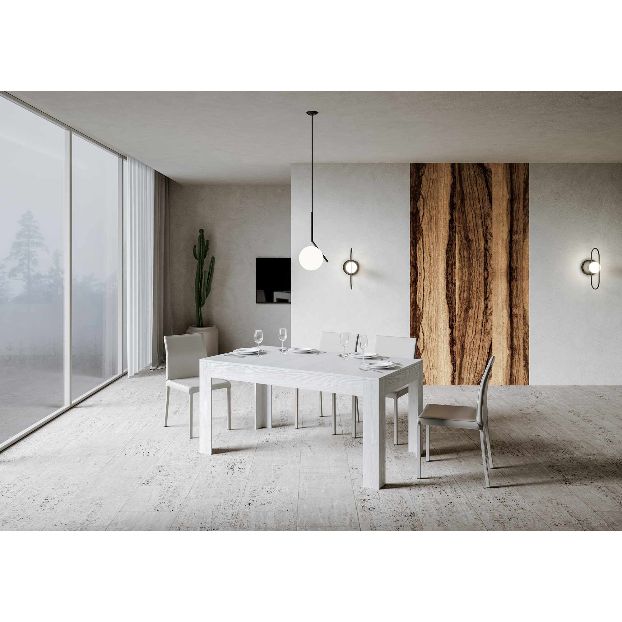 Table extensible 90x160/220 cm Bibi Frêne Blanc