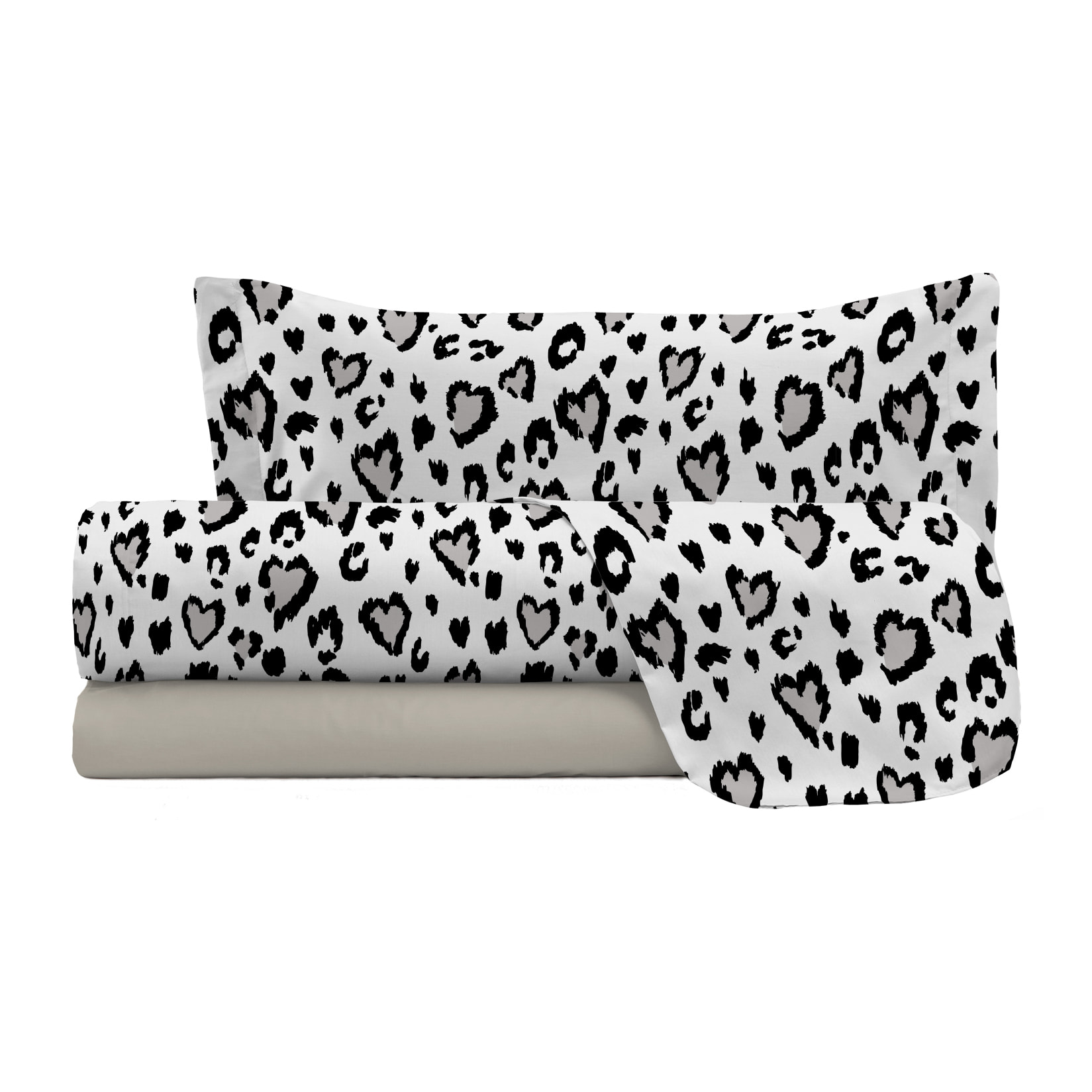 COMPLETO LETTO FASHION, 100% Microfibra, No Stiro - INGRID