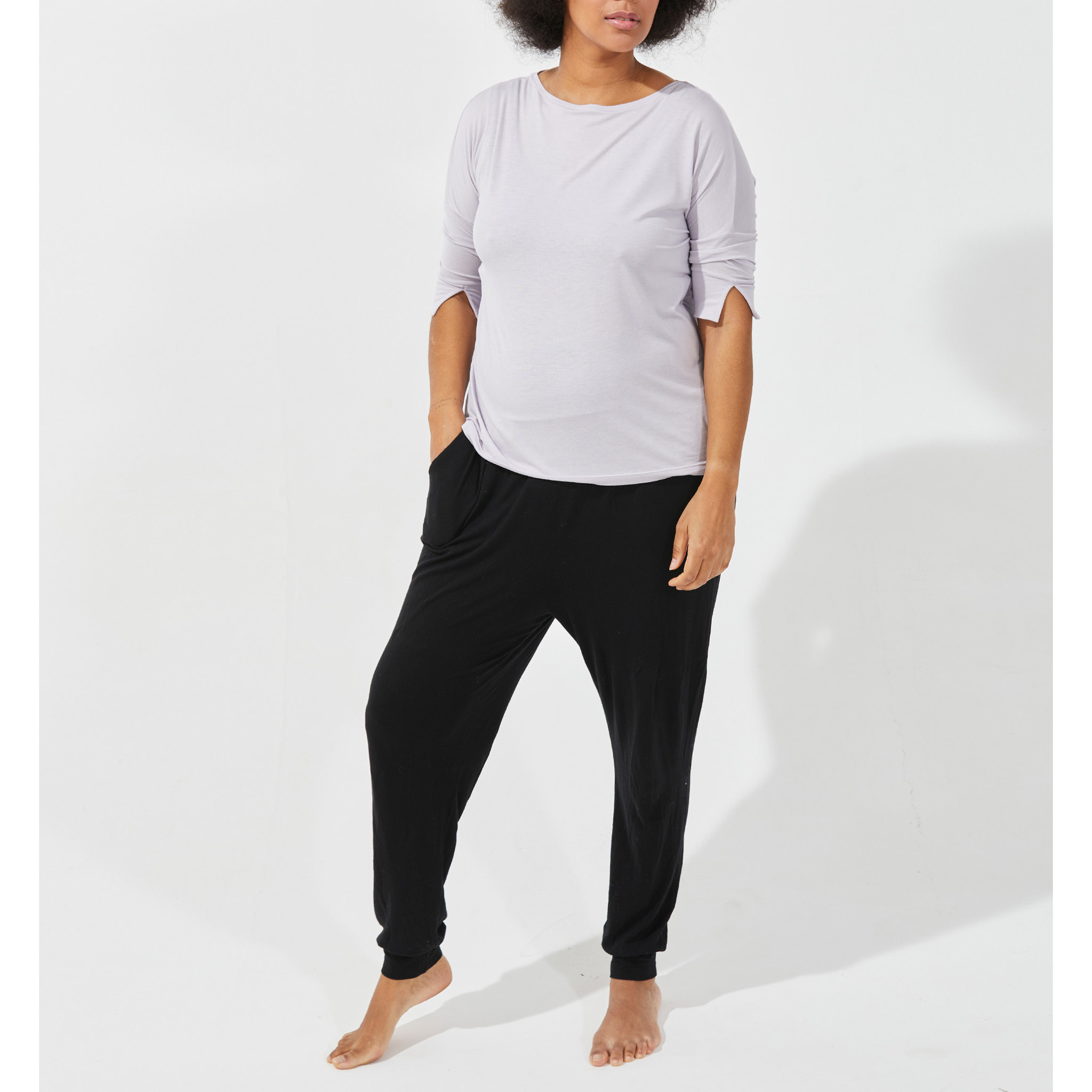 Maglia scollo barchetta in viscosa sostenibile vestibilità over