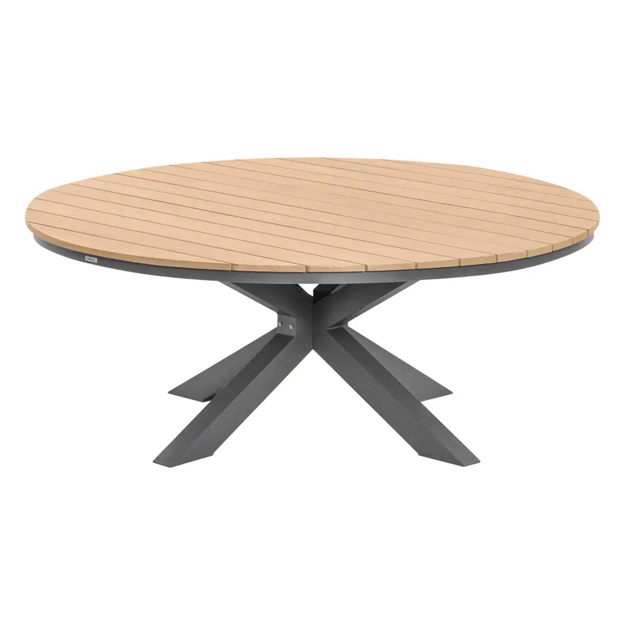Table de jardin ronde "Oraclion" noir & graphite 12 places en aluminium