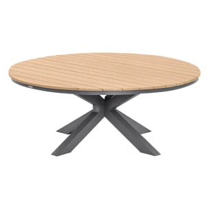 Table de jardin ronde "Oraclion" noir & graphite 12 places en aluminium