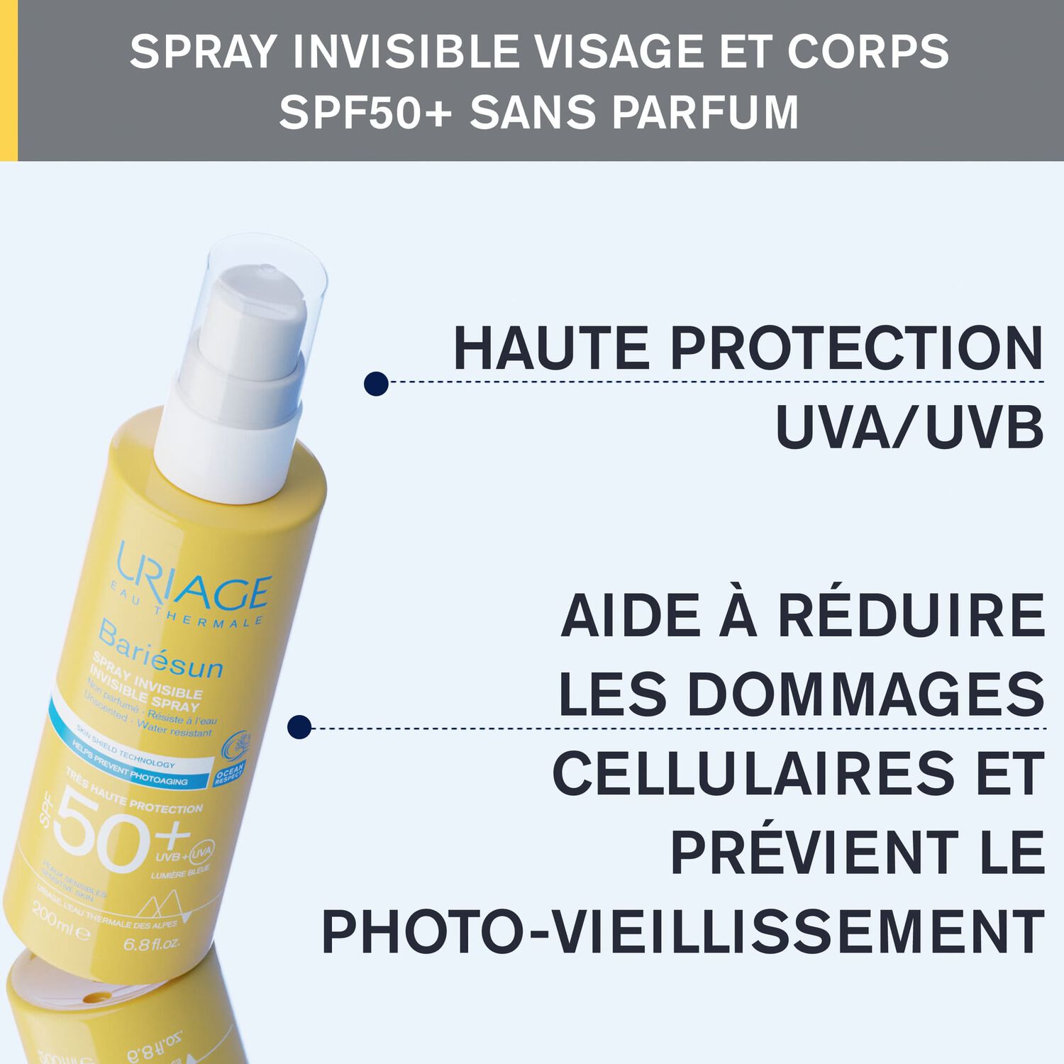 Bariésun SPF50+ - Spray Invisible Non Parfumé 200 ml