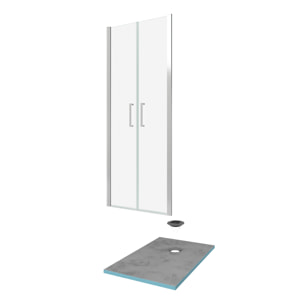 Pack Paroi de douche 90x200 cm + RECEVEUR DE DOUCHE A CARRELER 90x140 RECOUPABLE