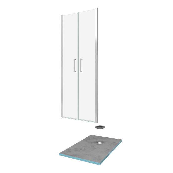 Pack Paroi de douche 90x200 cm + RECEVEUR DE DOUCHE A CARRELER 90x140 RECOUPABLE