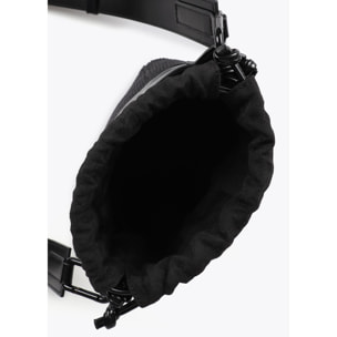 Borsa a tracolla combinata in tessuto e similpelle