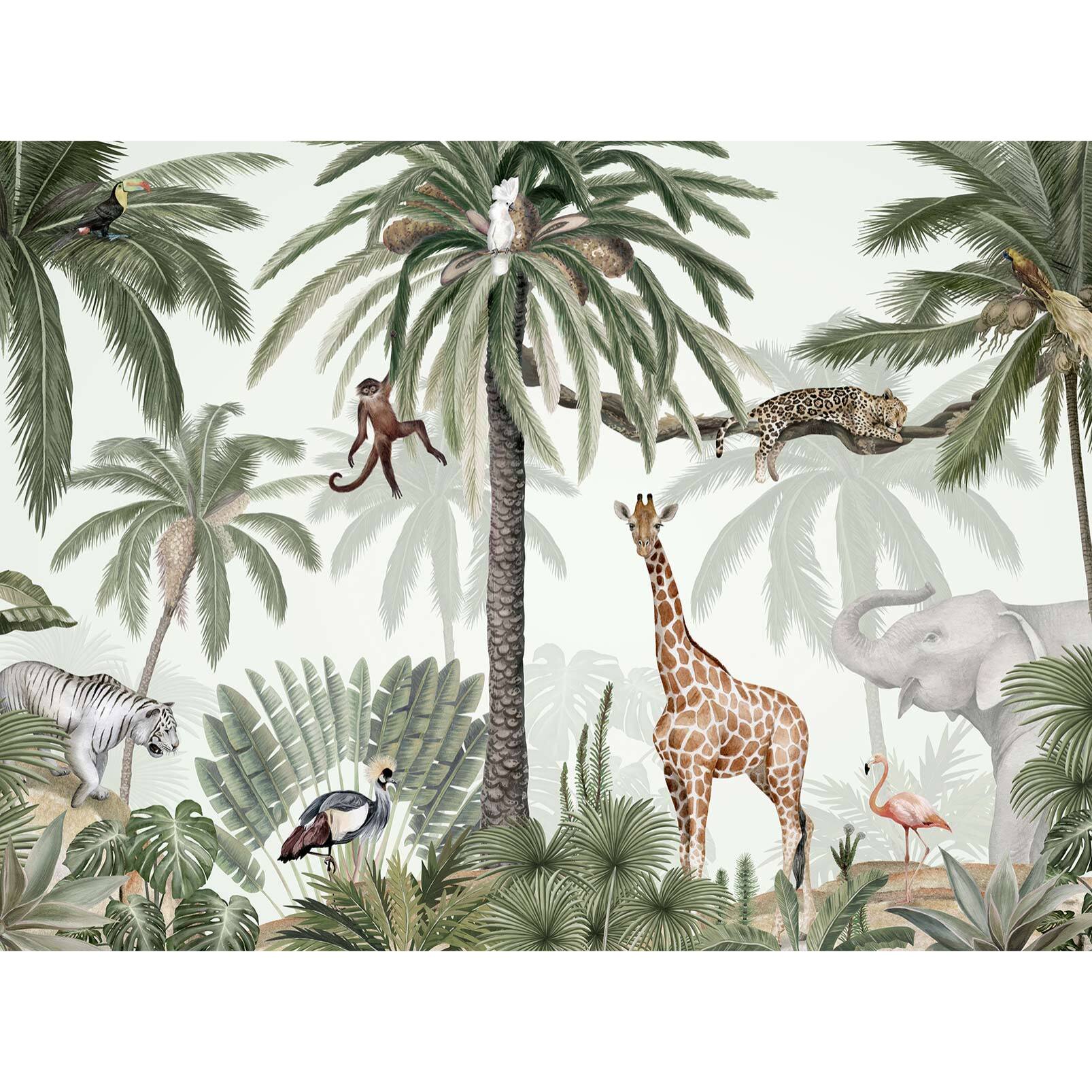Papier peint petit monde de la savane Intissé