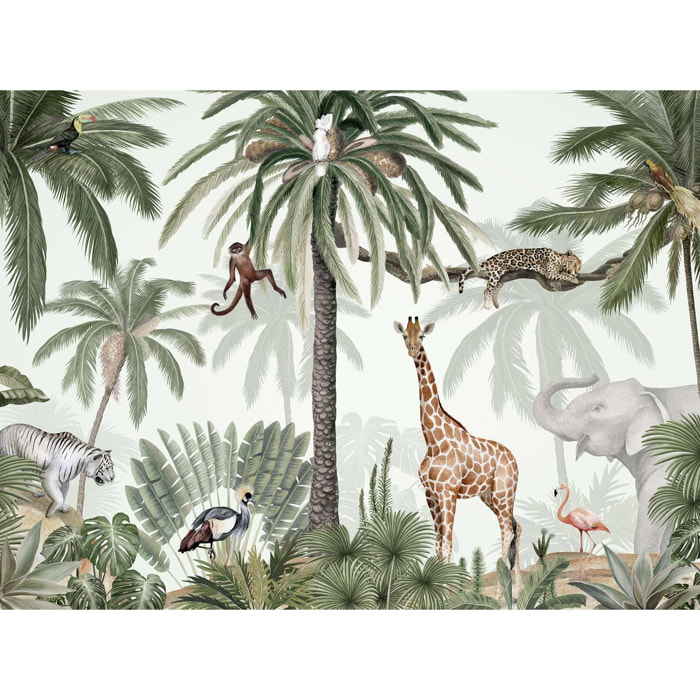 Papier peint petit monde de la savane Intissé
