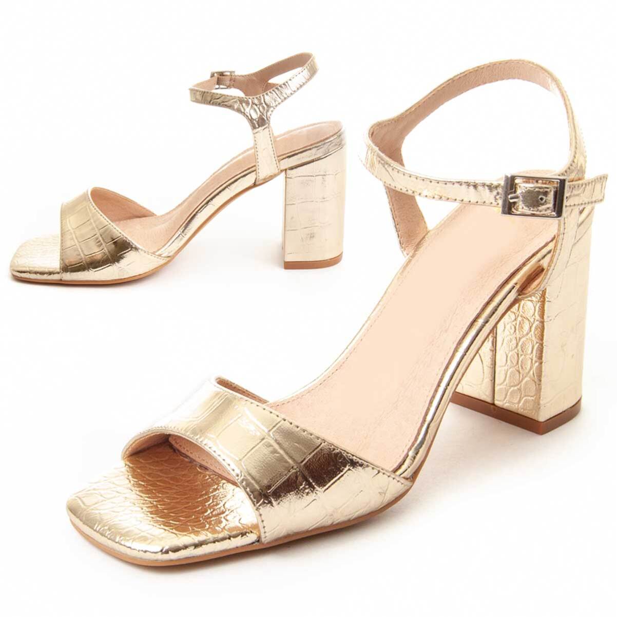 Sandalias de Tacón - Dorado - Altura: 8 cm