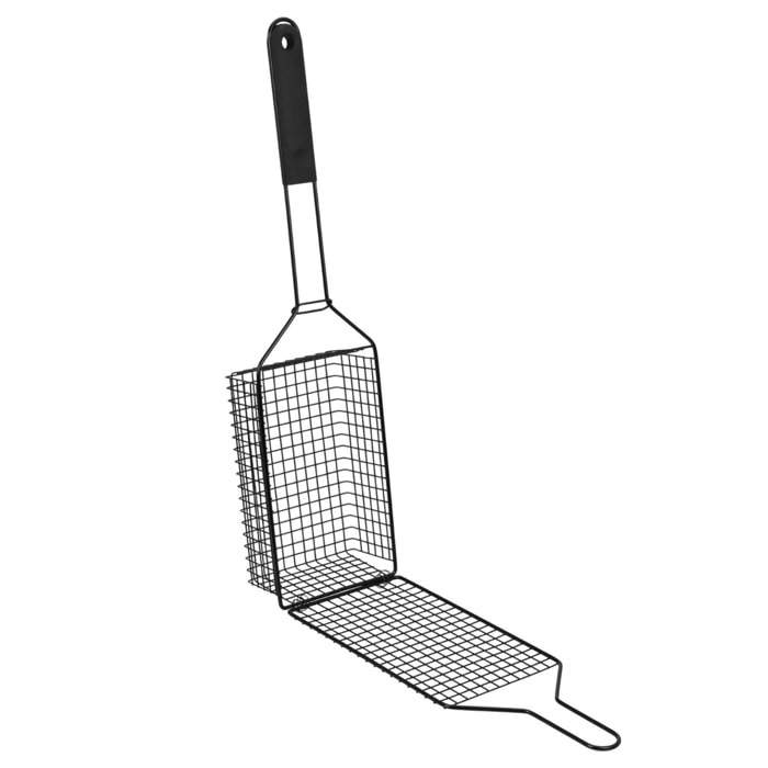 Well home parrilla-cesto bbq antiadherente negra 54x14x8cm