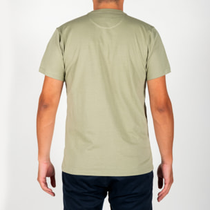 T-shirt con taschino logo ricamato