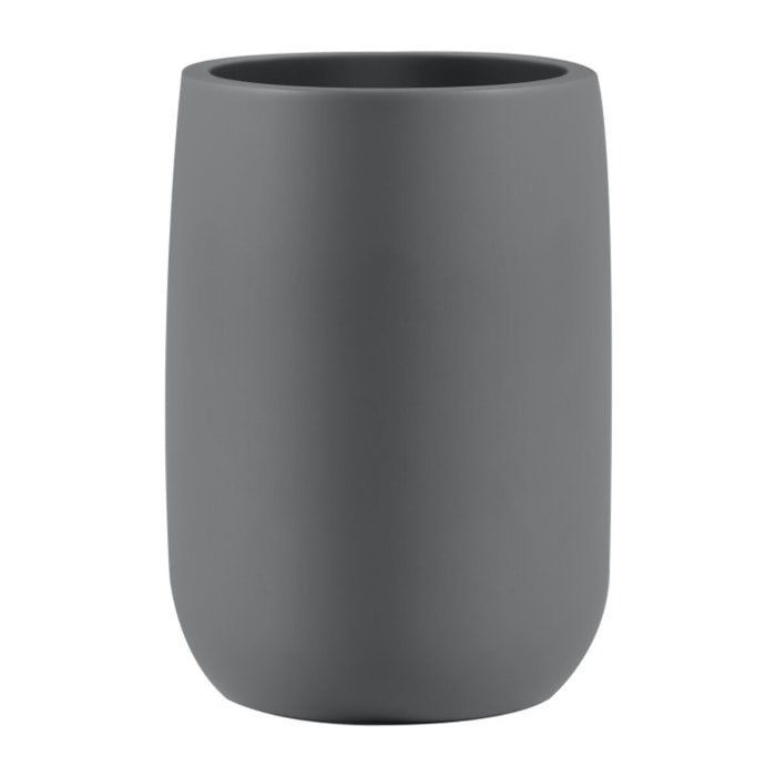 Gobelet de salle de bain ZAC en polyrésine – Gris charbon mat – Ø 8 cm x H 10,5 cm