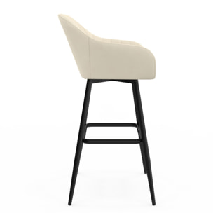 Tabourets de bar Ariana avec accoudoirs en velours