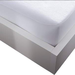 Protege Matelas 100% Bouclette Eponge Et Impermeable Blanc
