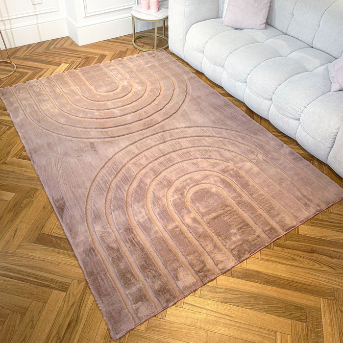 ALASKA - Tapis doux à motif arc rose