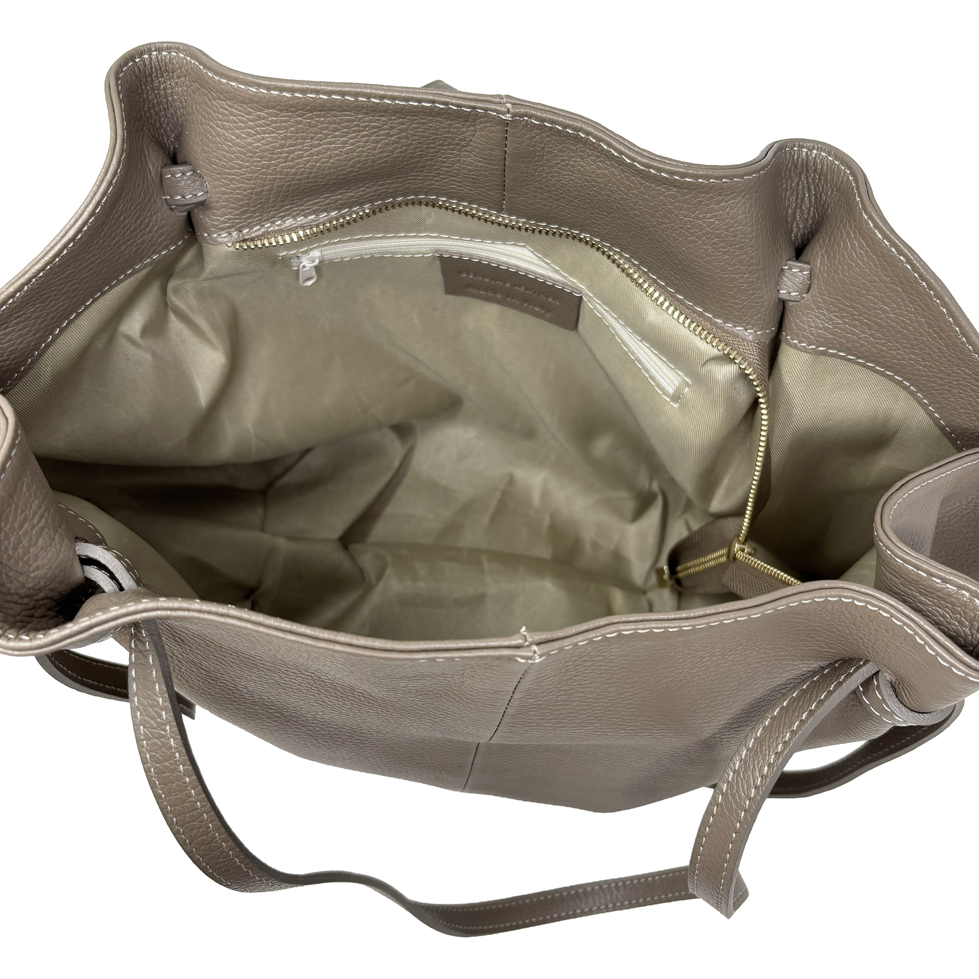 Borsa a Mano Shopper in Vera Pelle Dollaro Made in Italy