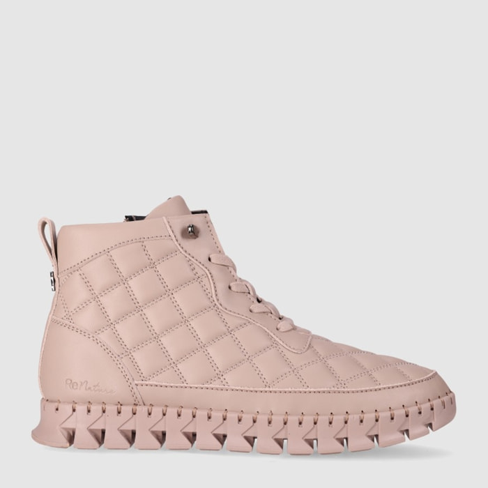 Botines de Piel - Taupe - Tacón: Bajo