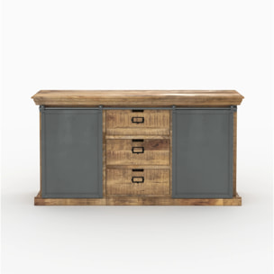 Ensemble 2 buffets moyen et petit en bois de manguier - Tabuk