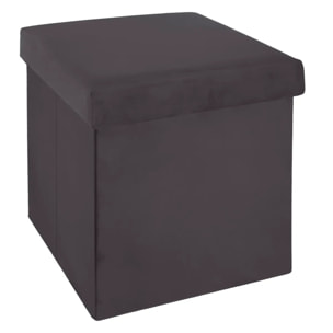 Pouf pliant "Tess" velours gris