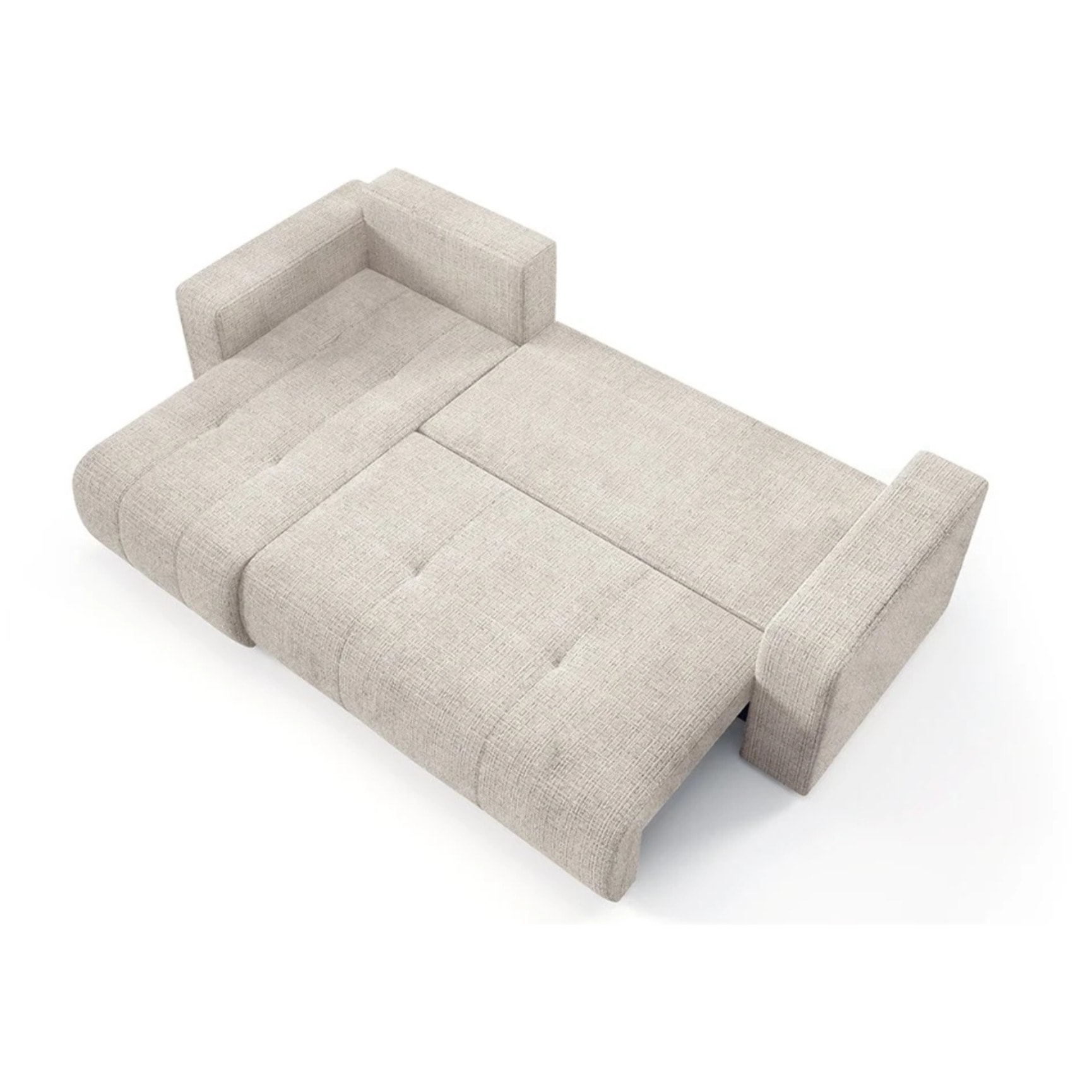 AURORE - Canapé d'angle gauche 3 places en tissu texturé beige