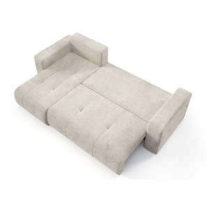 AURORE - Canapé d'angle gauche 3 places en tissu texturé beige