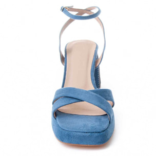 Sandalias De Tacón - Azul - Altura: 10 cm