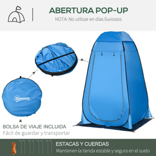 Tienda de Ducha Instantánea Tienda de Privacidad Portátil con 1 Gancho Bolsillo Bolsa de Transporte y UV 20+ para Baño Vestuario Cambiador Inodoro 126x124x189 cm Azul