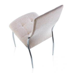 Pack 4 sillas de comedor en tejido beige 57x44 cm Diana Tejido - Beige