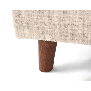 Rune - canapé panoramique d'angle gauche 7 places en velours texturé - Beige