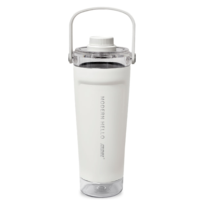 Termo MD-053 de 700 ml con sellado antifugas y filtro para infusiones. Tapa con doble apertura, asa de transporte e interior de acero inoxidable.