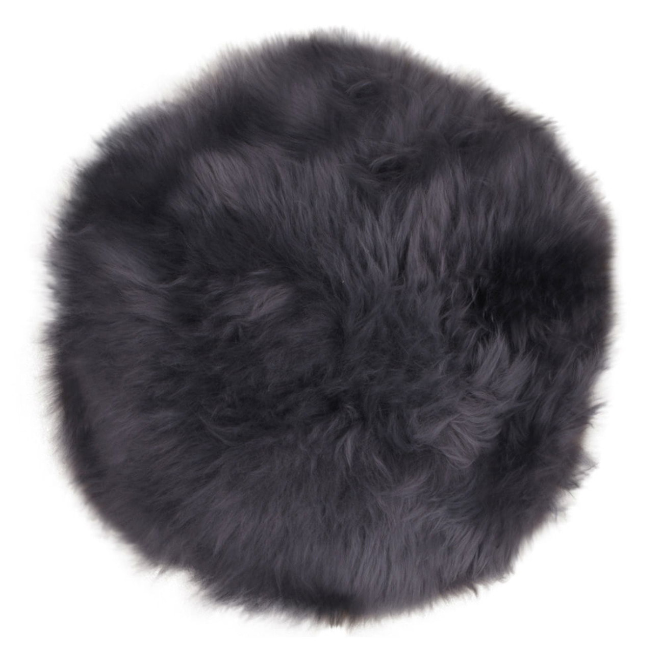 Cuscino per sedia in pelle di agnello grigio ø35 cm